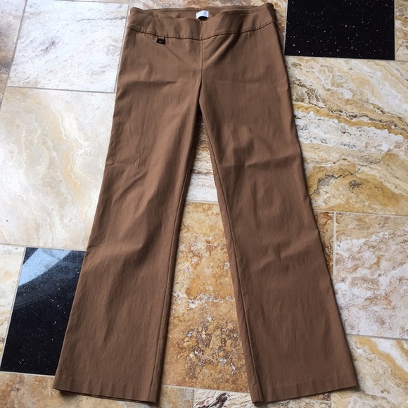 LISETTE Pants - Lisette stretch pull-on tummy-tuck caramel brown